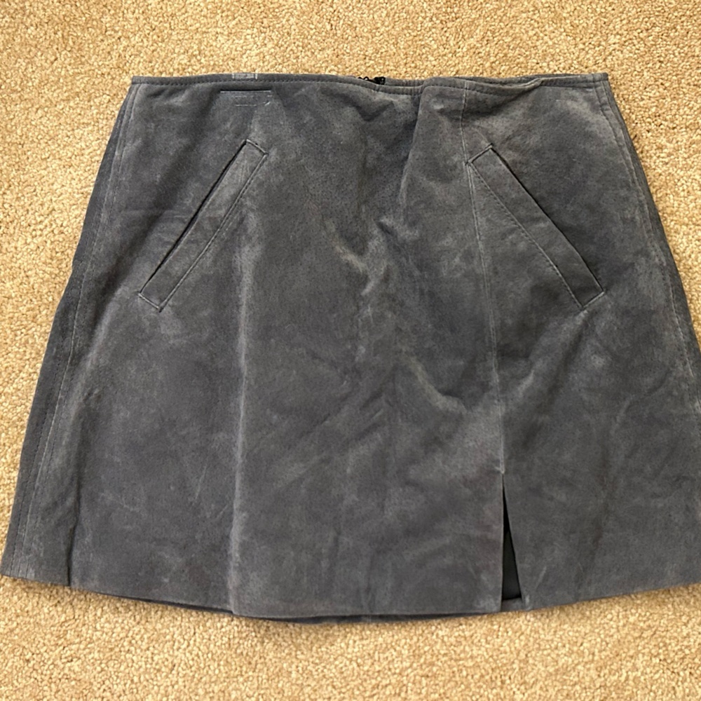 Gray Suede Women's Mini Skirt